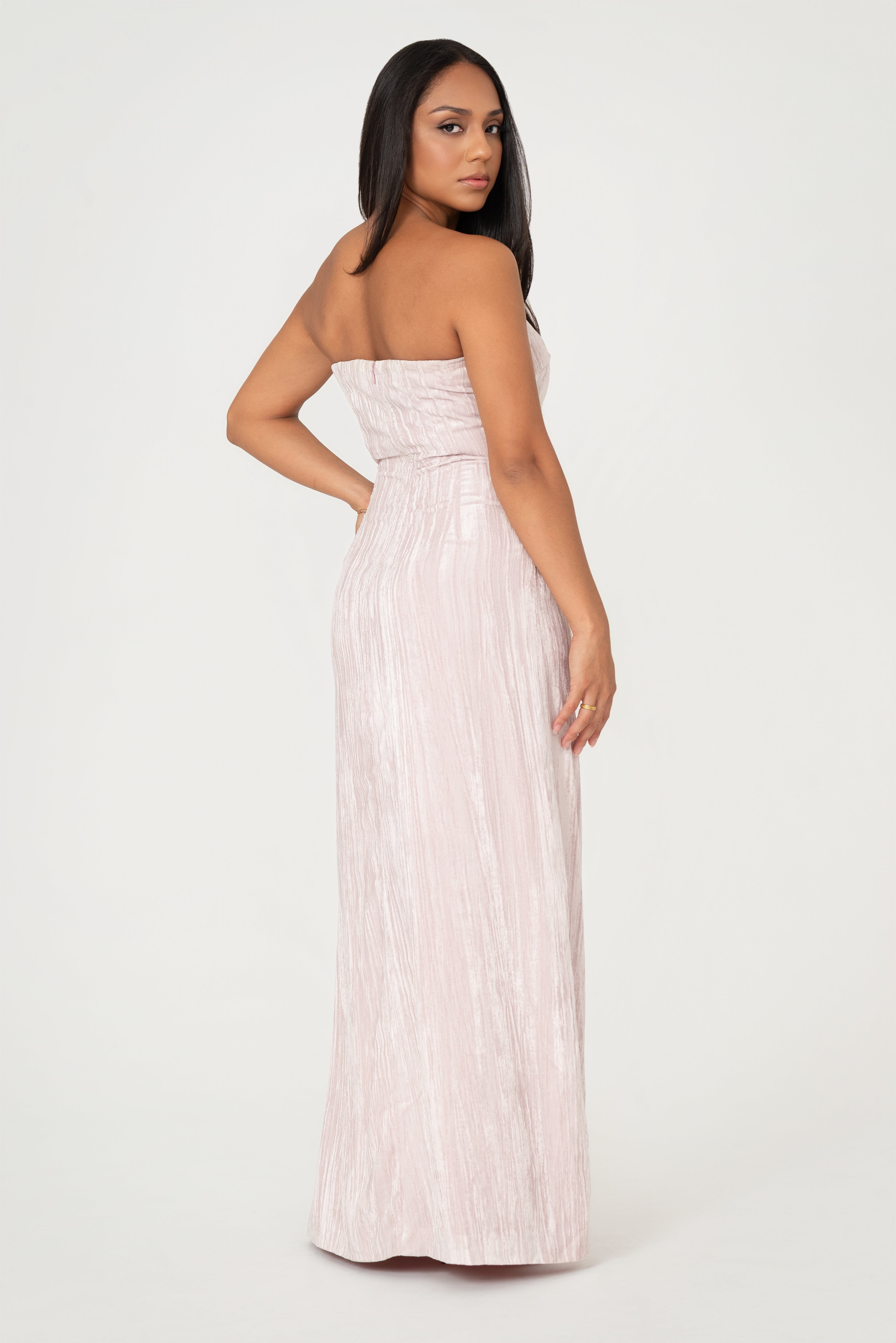 Blush Serenade Strapless Maxi Dress