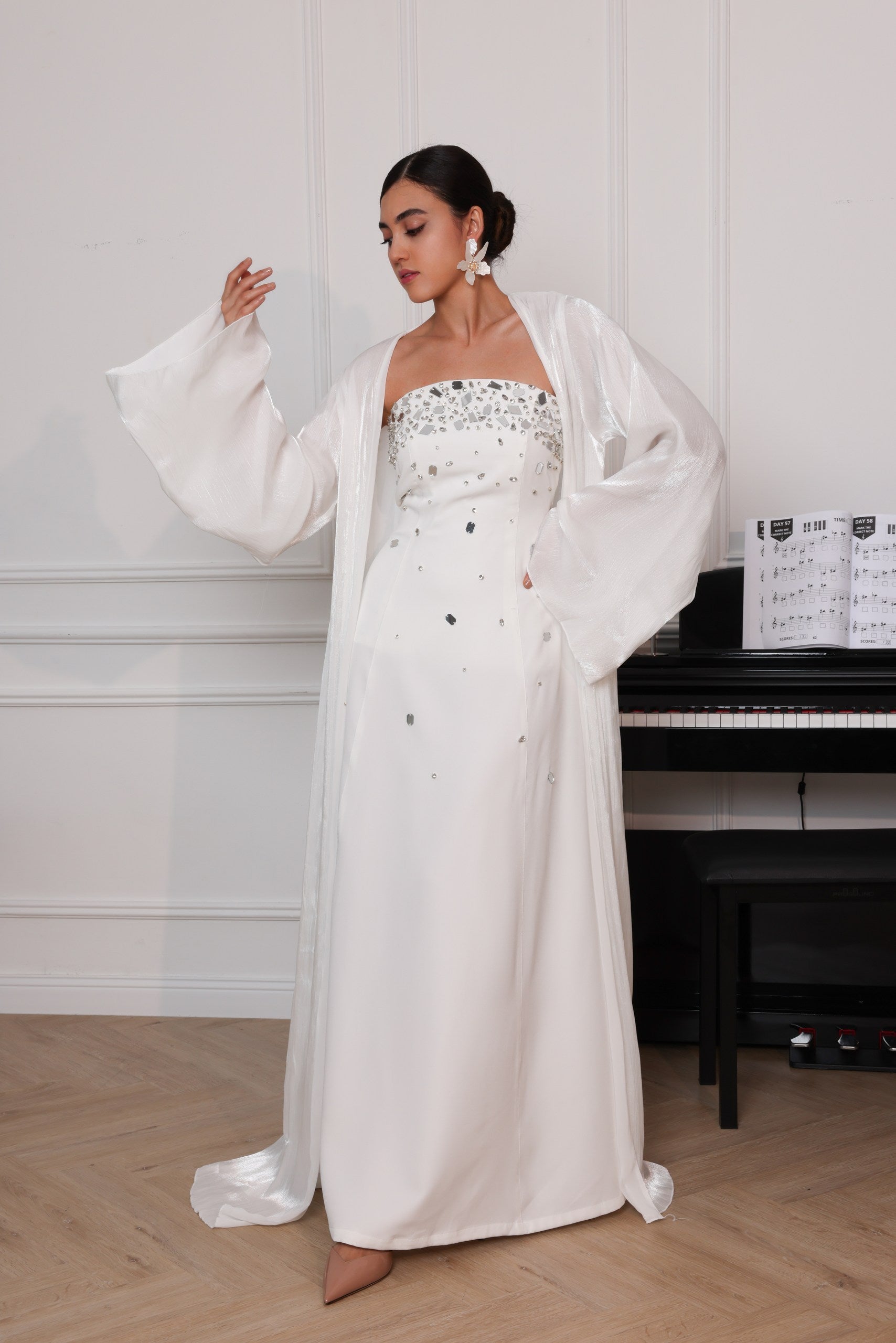 Zahra- Crystal Embellished Gown Set